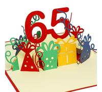 LIN - Pop Up 3D Biglietto di auguri per il 65 compleanno, Happy Birthday (#226)