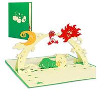 LIN - Pop Up 3D Biglietto di auguri per la nascita di un bebè, Neonato nel sonno (#97)