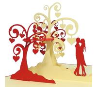 LIN - Pop Up 3D Biglietto di auguri per un matrimonio, coppia sotto albero a cuori (#64)