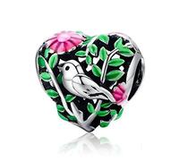 Lin Zhong - Charm in argento Sterling con motivo a forma di uccello, per braccialetti Pandora e Argento, colore: Charm a forma di uccell, cod. YS-SCC647