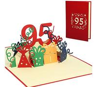 LIN17642, biglietto pop-up 3D per compleanno, 95 anni, biglietto di auguri pop-up per 95° compleanno, biglietto pop-up pop-up, biglietto di compleanno, anniversario 95 anni, N374