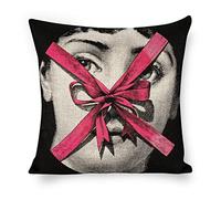 Lina Cavalieri Federa per Cuscino in Cotone e Lino, Fodera per Cuscino Decorativa Arte Quadrata Personalizzata Occhio, Include Solo Federa, 18X18 Pollici(45X45cm),A1