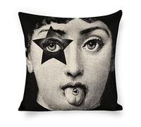 Lina Cavalieri Federa per Cuscino in Cotone e Lino, Fodera per Cuscino Decorativa Arte Quadrata Personalizzata Occhio, Include Solo Federa, 18X18 Pollici(45X45cm),B34