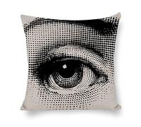 Lina Cavalieri Federa per Cuscino in Cotone e Lino, Fodera per Cuscino Decorativa Arte Quadrata Personalizzata Occhio, Include Solo Federa, 18X18 Pollici(45X45cm),A9