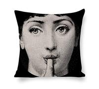 Lina Cavalieri Federa per Cuscino in Cotone e Lino, Fodera per Cuscino Decorativa Arte Quadrata Personalizzata Occhio, Include Solo Federa, 18X18 Pollici(45X45cm),B9