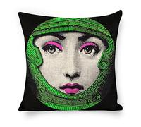 Lina Cavalieri Federa per Cuscino in Cotone e Lino, Fodera per Cuscino Decorativa Arte Quadrata Personalizzata Occhio, Include Solo Federa, 18X18 Pollici(45X45cm),A27