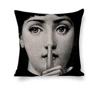 Lina Cavalieri Federa per Cuscino in Cotone e Lino, Fodera per Cuscino Decorativa Arte Quadrata Personalizzata Occhio, Include Solo Federa, 18X18 Pollici(45X45cm),A12