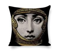 Lina Cavalieri Federa per Cuscino in Cotone e Lino, Fodera per Cuscino Decorativa Arte Quadrata Personalizzata Occhio, Include Solo Federa, 18X18 Pollici(45X45cm),A18