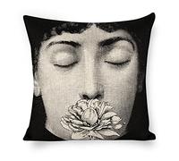 Lina Cavalieri Federa per Cuscino in Cotone e Lino, Fodera per Cuscino Decorativa Arte Quadrata Personalizzata Occhio, Include Solo Federa, 18X18 Pollici(45X45cm),B35