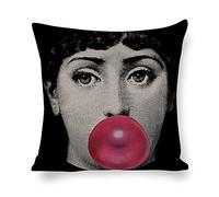 Lina Cavalieri Federa per Cuscino in Cotone e Lino, Fodera per Cuscino Decorativa Arte Quadrata Personalizzata Occhio, Include Solo Federa, 18X18 Pollici(45X45cm),A24