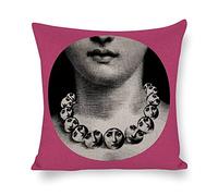 Lina Cavalieri Federa per Cuscino in Cotone e Lino, Fodera per Cuscino Decorativa Arte Quadrata Personalizzata Occhio, Include Solo Federa, 18X18 Pollici(45X45cm),A25