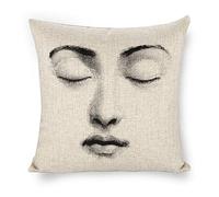 Lina Cavalieri Federa per Cuscino in Cotone e Lino, Fodera per Cuscino Decorativa Arte Quadrata Personalizzata Occhio, Include Solo Federa, 18X18 Pollici(45X45cm),B31