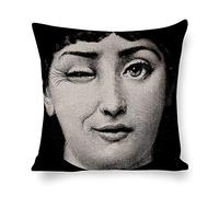 Lina Cavalieri Federa per Cuscino in Cotone e Lino, Fodera per Cuscino Decorativa Arte Quadrata Personalizzata Occhio, Include Solo Federa, 18X18 Pollici(45X45cm),B8