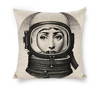 Lina Cavalieri Federa per Cuscino in Cotone e Lino, Fodera per Cuscino Decorativa Arte Quadrata Personalizzata Occhio, Include Solo Federa, 18X18 Pollici(45X45cm),B1