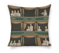 Lina Cavalieri - Federa per cuscino in lino artificiale, federa decorativa personalizzata con viso artistico, 45 x 45 cm, stile 32