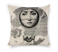 Lina Cavalieri - Federa per cuscino in lino artificiale, federa decorativa personalizzata con viso artistico, 45 x 45 cm, stile 14