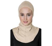 Lina & Lily Berretto in jersey Ninja con fodera per il collo per donne musulmane copertura completa, beige., Taglia unica