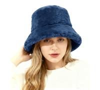 Lina & Lily Cappello da Pescatore Donna Uomo in Pelliccia Sintetica (Blu Indaco)