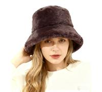 Lina & Lily Cappello da Pescatore Donna Uomo in Pelliccia Sintetica (Marrone Visone)