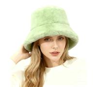 Lina & Lily Cappello da Pescatore Donna Uomo in Pelliccia Sintetica (Verde Menta)