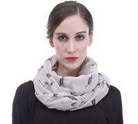 Lina & Lily Sciarpa ad Anello con stampa Cani Basset Hound (Beige)
