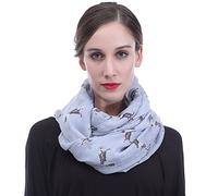 Lina & Lily Sciarpa ad Anello con stampa Cani Basset Hound (Blu)