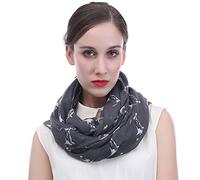 Lina & Lily Sciarpa ad Anello con stampa Cani Basset Hound (Grigio)