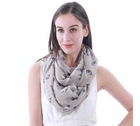 Lina & Lily Sciarpa ad Anello con stampa Cani Boston Terrier (Cachi)