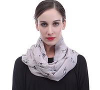 Lina & Lily Sciarpa ad Anello con stampa Cani Bouledogue francese (Beige)