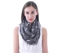 Lina & Lily Sciarpa ad Anello con stampa Cani Golden Retriever (Grigio)