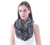 Lina & Lily Sciarpa ad Anello con stampa Cani Greyhound (Grigio)