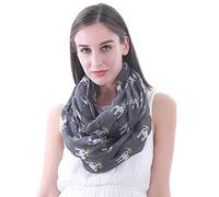 Lina & Lily Sciarpa ad Anello con stampa Cani Jack Russell Terrier (Grigio)