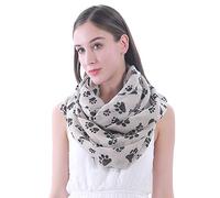 Lina & Lily Sciarpa ad Anello con stampa Zampe di Cane (Cachi)