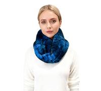 Lina & Lily Sciarpa ad Anello in Pelle di Serpente, Scaldacollo Donna Invernale Pelliccia Sintetica (Blu)