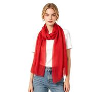 Lina & Lily Sciarpa da donna in chiffon ondulato, leggera come una piuma, in seta trasparente, per primavera e estate, Rosso, taglia unica