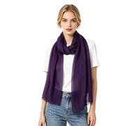 Lina & Lily - Sciarpa da donna in chiffon ondulato, leggera come una piuma, per primavera e estate, in seta trasparente, Viola scuro, Etichettalia unica
