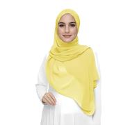 Lina & Lily Sciarpa Hijab da Donna Musulmano, Tessuto Chiffon Leggero e Fluido (Giallo)