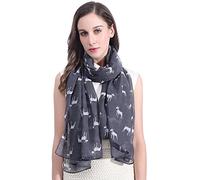 Lina & Lily Sciarpa Stola Donna con stampa Cani - Bull Terrier Inglese (Grigio)