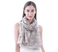 Lina & Lily Sciarpa Stola Donna con stampa Cani - Jack Russell Terrier (Cachi)