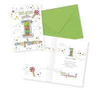LINA OFFICINE GRAFICHE CREATIVE Biglietto auguri compleanno 1 anno bambina bambino verde 30-003