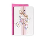 LINA OFFICINE GRAFICHE CREATIVE Biglietto di Auguri per Matrimonio, Multicolore, Stile Elegante, con Cordoncino in Juta, 11,5 x 16,5 cm