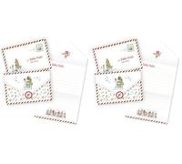 LINA OFFICINE GRAFICHE CREATIVE letterina per babbo natale PUPAZZO DI NEVE CON ALBERO (Confezione da 2)