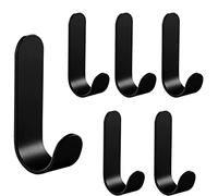 LINAERSHAO 6 Pezzi Ganci accappatoio Bagno,Ganci Adesivi,Appendiabiti Adesivo,Gancio Autoadesivo,Ganci Bagno per Accappatoi,Appendi Accappatoio Bagno Adesivo,per Bagno,Cucina,Porta,Acciaio Inox,Nero