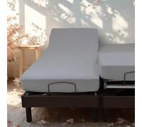 LINANDELLE - Lenzuolo in Cotone Elasticizzato Letto Elettrico a Farfalla - Grigio - 140 x 190