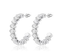 Linawe Orecchini a cerchio da donna in acciaio inossidabile, orecchini eleganti, ipoallergenici, grandi gioielli alla moda, disponibili in oro e argento