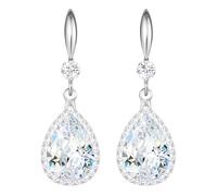 Linawe Orecchini pendenti da donna, orecchini pendenti, in argento dorato, gioielli in oro rosa, orecchini in cristallo con diamanti, gioielli a goccia per matrimoni