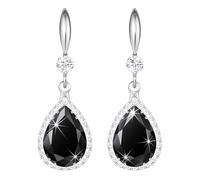 Linawe Orecchini pendenti da donna, orecchini pendenti, in argento dorato, gioielli in oro rosa, orecchini in cristallo con diamanti, gioielli a goccia per matrimoni