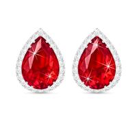 Linawe Orecchini rossi in argento, accessori per orecchini da donna, orecchini, gioielli, set di gioielli, gioielli alla moda ipoallergenici senza nichel, orecchini con diamanti