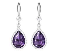 Linawe Set di gioielli in argento da donna, orecchini pendenti, orecchini in cristallo, orecchini con diamanti, orecchini pendenti in argento, orecchini pendenti in moissanite