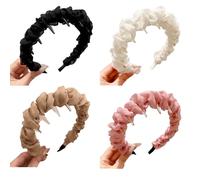 LinBomZony Cerchietto per capelli da donna, voluminoso, antiscivolo, elegante, per feste di nozze, comodo copricapo da sposa elasticizzato (nero/kaki/rosa/bianco)